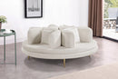 Circlet Cream Velvet Round Sofa Settee