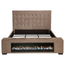 Senna Panel Bed with Bluetooth Speaker and Flame Visualizer
