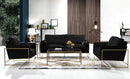 Mila Black Velvet Loveseat