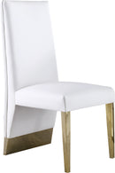 Porsha White Faux Leather Dining Chair