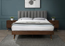Vance Grey Linen Fabric Queen Bed (3 Boxes)