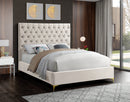 Cruz Cream Velvet Full Bed