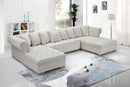Presley Cream Velvet 3pc. Sectional