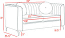 Isabelle Grey Velvet Loveseat