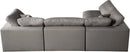 Plush Grey Velvet Standard Cloud Modular Sectional