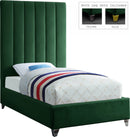 Via Green Velvet Twin Bed