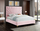 Eclipse Pink Velvet Queen Bed