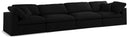 Serene Black Linen Fabric Deluxe Cloud Modular Sofa