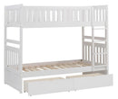Galen Twin/Twin Bunk Bed w/ Storage Boxes in White B2053W-1*T