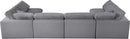 Serene Grey Linen Fabric Deluxe Cloud Modular Sectional