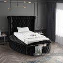 Luxus Black Velvet Twin Bed (3 Boxes)