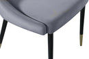 Sleek Grey Velvet Dining Chair