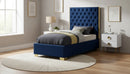 Lana Navy Velvet Twin Bed