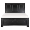 Laurelin Queen Sleigh Platform Storage Bed in Black 1714BK-1