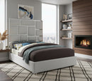 Milan White Faux Leather Queen Bed