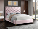 Cruz Pink Velvet Full Bed