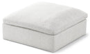 Serene Cream Linen Fabric Deluxe Cloud Ottoman