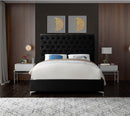 Cruz Black Velvet Full Bed
