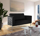 Casa Black Velvet Loveseat