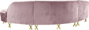 Serpentine Pink Velvet 3pc. Sectional
