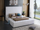 Bliss White Velvet Full Bed (3 Boxes)
