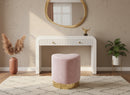 Heart Pink Velvet Ottoman/Stool