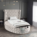 Luxus Cream Velvet Twin Bed (3 Boxes)