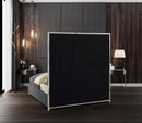 Milan Grey Faux Leather Queen Bed