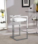 Ezra White Faux Leather Stool