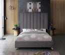 Via Grey Velvet King Bed