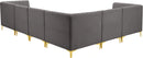 Alina Grey Velvet Modular Sectional