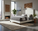 Harlie Cream Velvet Queen Bed