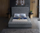 Bliss Grey Velvet Full Bed (3 Boxes)