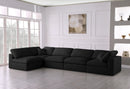 Plush Black Velvet Standard Cloud Modular Sectional