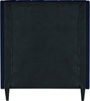 Eva Navy Velvet Twin Bed