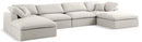 Serene Cream Linen Fabric Deluxe Cloud Modular Sectional