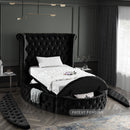 Luxus Black Velvet Twin Bed (3 Boxes)