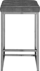 Nicola Grey Velvet Stool