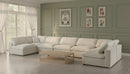 Serene Cream Linen Fabric Deluxe Cloud Modular Sectional
