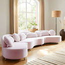 Vivacious Pink Velvet 3pc. Sectional (3 Boxes)