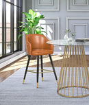 Barbosa Cognac Faux Leather Counter/Bar Stool