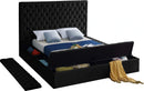 Bliss Black Velvet King Bed (3 Boxes)