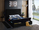 Bliss Black Velvet King Bed (3 Boxes)