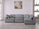 Serene Grey Linen Fabric Deluxe Cloud Modular Sectional