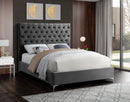 Cruz Grey Velvet Full Bed