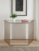 Oaklie Champagne & Clear Glass Sofa Table