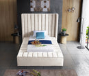 Kiki Cream Velvet Twin Bed (3 Boxes)