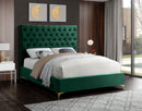 Cruz Green Velvet King Bed