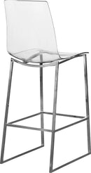 Lumen Chrome Metal/Lucite Polycarbonate Stool