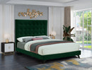 Elly Green Velvet King Bed